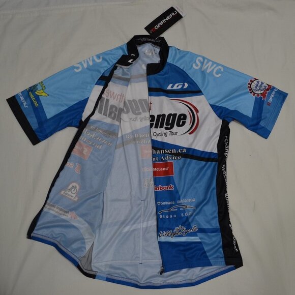 NWT LOUIS GARNEAU | Short Sleeve Cycling Jersey Branded Blue | Sz. S, L, XL - Picture 3 of 10